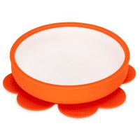 Тарелка силиконовая на присоске оранжевая 6 мес+ BABOO