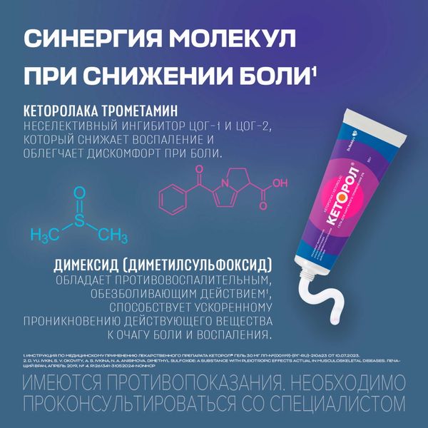Кеторол гель для наружного применения 2% 50г фото №2