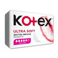 Прокладки Kotex/Котекс Ultra Soft Super 8 шт. миниатюра фото №3