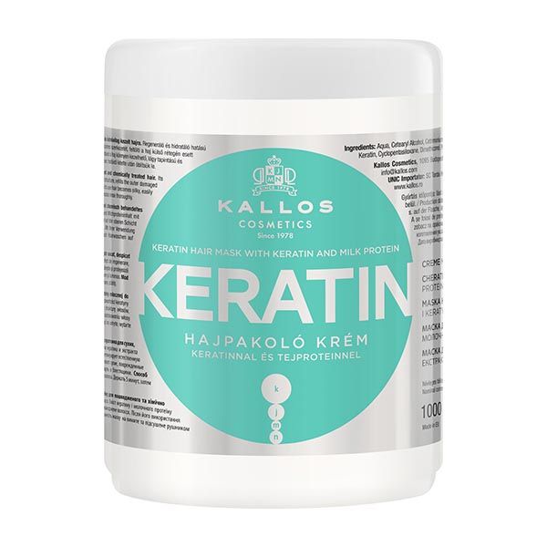 Крем-маска с кератином и экстр молочного протеина для сухих поврежденных волос kallos kjmn 1000мл фото №4