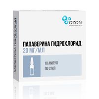 Папаверин гидрохлорид раствор для инъекций 20мг/мл 2мл 10шт
