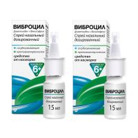 2Х Виброцил спрей наз. дозир. 35,125мкг/доза+351,25мкг/доза фл. 15мл (95 доз) №1
