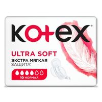 Прокладки Kotex/Котекс Ultra Soft Normal 10 шт. миниатюра фото №2