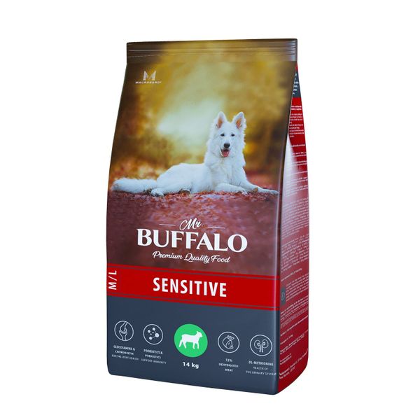 Корм сухой для собак средних и крупных пород ягненок Sensitive Mr.Buffalo 14кг фото №2