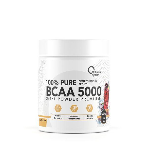 Аминокислоты БЦАА/BCAA 5000 Powder Вишнево-лаймовый Optimum System/Оптимум систем 200г
