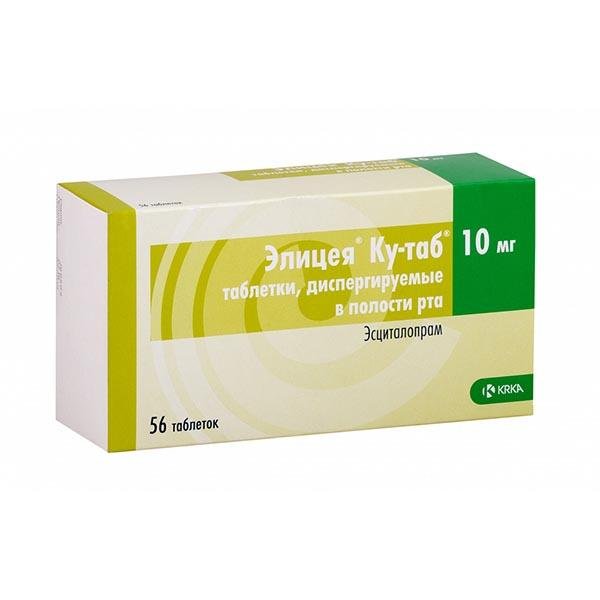 Изображение товара Элицея Ку-таб 10мг таблетки диспергируемые для терапии депрессии тревоги