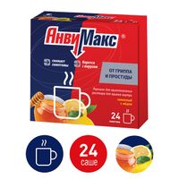 АнвиМакс вкус меда и лимона порошок для приг. раствора для приема внутрь саше 5г 24шт