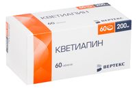 Кветиапин-Вертекс таблетки п/о плен. 200мг 60шт