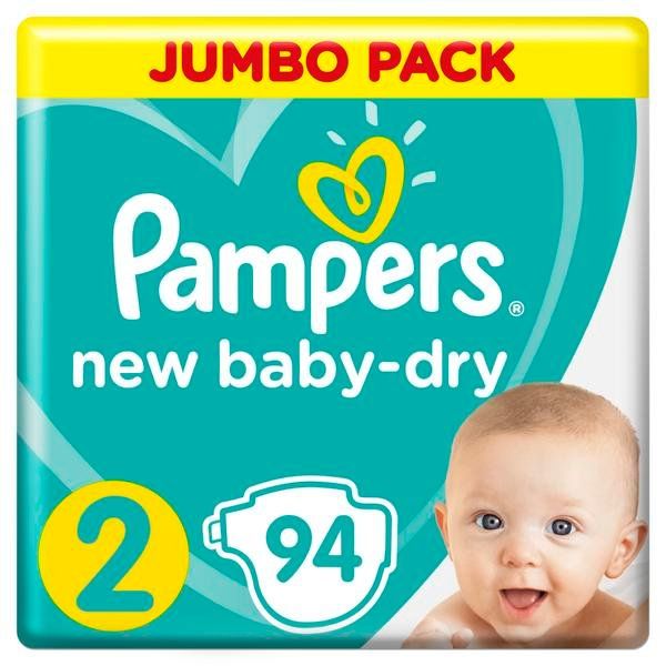 Подгузники Pampers (Памперс) New Baby-Dry р.2 Mini 3-6 кг 94 шт.