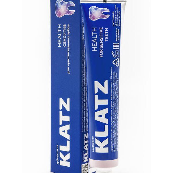 Паста зубная Health Сенситив Klatz 75мл зубная паста klatz klatz health сенситив 75 мл