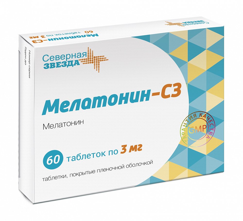 Мелатонин-СЗ таблетки п/о плен. 3мг 60шт купить лекарство круглосуточно в  Москве, официальная инструкция по применению