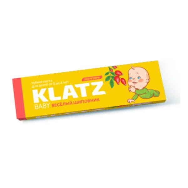 цена Паста зубная для детей Веселый шиповник без фтора Klatz baby 48мл
