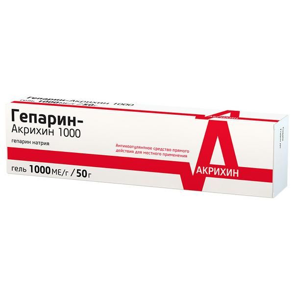 Гепарин-Акрихин 1000 гель для наружного применения 1000МЕ/г 50г фото №2