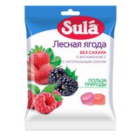Леденцы Sula (Сула) фруктовые Лесная ягода без сахара с витамином С 60 г