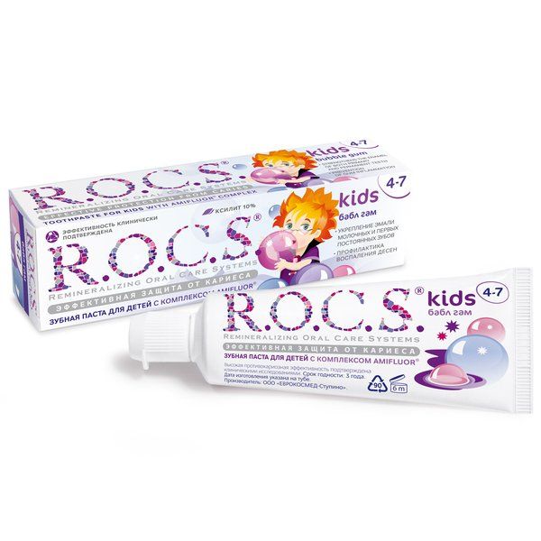 Паста зубная для детей от 4 до 7 лет R.O.C.S./РОКС Kids Бабл гам 45г