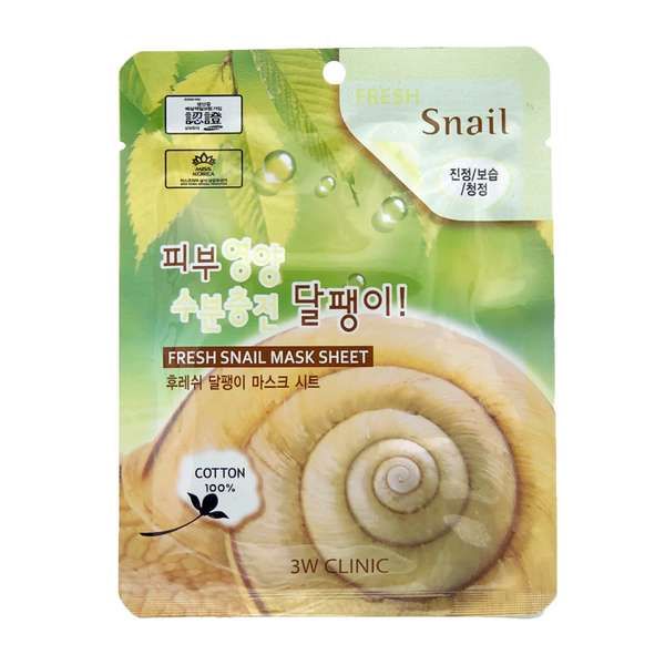 Купить Маска для лица тканевая с муцином улитки Fresh snail mask sheet 3W Clinic 23мл, XAI Cosmetics Korea Co., Ltd, Южная Корея