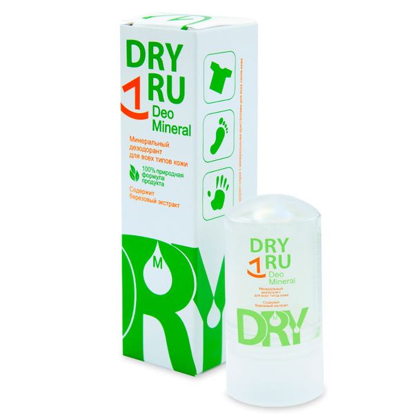 Дезодорант Dry RU (Драй Ру) минеральный для всех типов кожи Deo Mineral 60 г ООО Сканди Лайн 688229 Дезодорант Dry RU (Драй Ру) минеральный для всех типов кожи Deo Mineral 60 г - фото 1