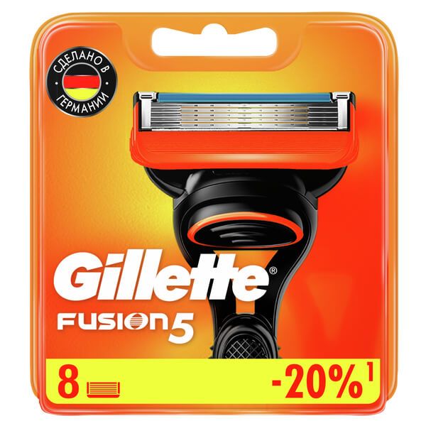 Кассеты Gillette (Жиллетт) сменные для безопасных бритв Fusion, 8 шт. фото №2