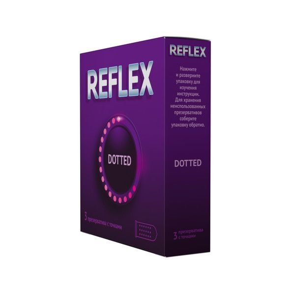 Презервативы из натурального латекса в смазке Dotted Reflex/Рефлекс 3шт фото №2