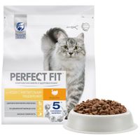 Корм сухой полнорационный для взрослых кошек с чувствительным пищеварением с индейкой Perfect Fit 1,2кг миниатюра фото №4