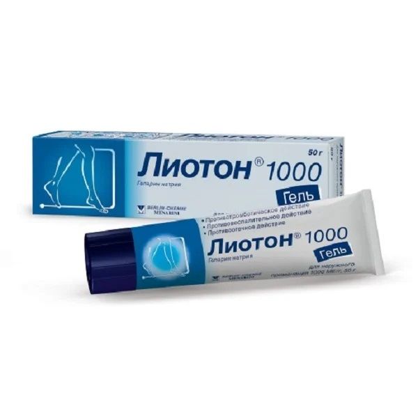 Лиотон 1000 гель д/нар. прим. 1 тыс.ЕД/г туба 50 г №1
