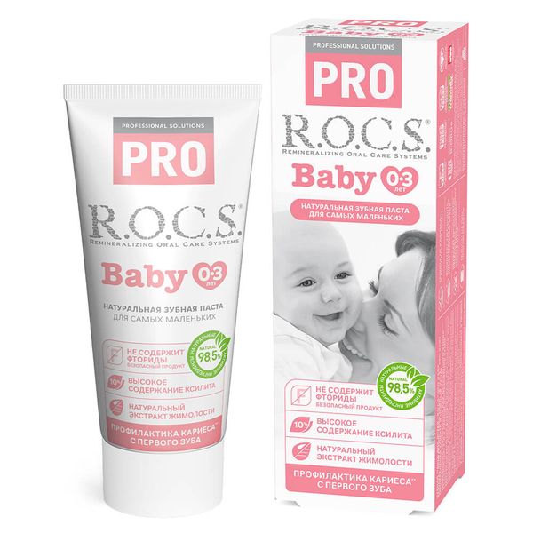 цена Паста зубная для детей от 0 до 3 лет R.O.C.S./РОКС Pro Baby Минеральная защита и нежный уход 45г