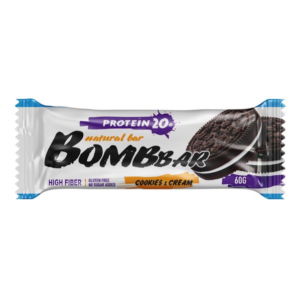 Батончик неглазированный печенье-крем Bombbar 60г низкокалорийное печенье bombbar шоколадный брауни