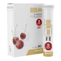 Айрон Плюс железо и витамины С,В6,В9 и В12 вкус вишни Maxler/Макслер таблетки шипучие туба 20шт 3уп