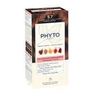 Набор Phyto/Фито: Краска-краска для волос 50мл тон 5.7 Светлый каштан+Молочко 50мл+Маска-защита цвета 12мл+Перчатки миниатюра