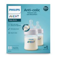 Бутылочка с силиконовой соской из полипропилена с 0 мес. Anti-colic Philips Avent 125мл 2шт (SCY100/02) миниатюра фото №5