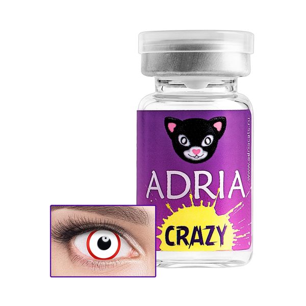Линзы контактные цветные Adria/Адриа Crazy vial (8.6/-0,00) Zombo 1шт