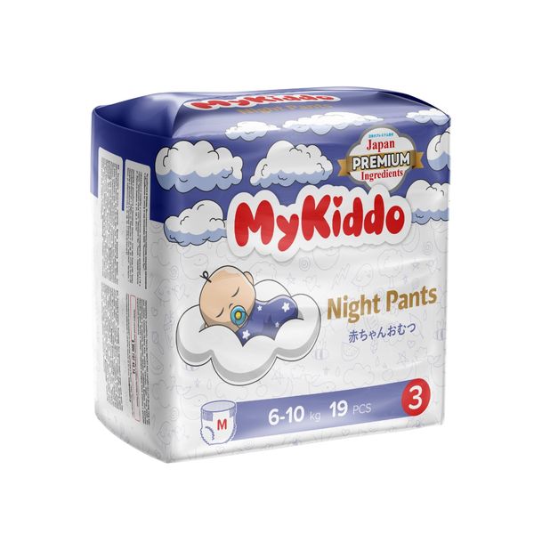 цена Подгузники-трусики для детей ночные Night MyKiddo 6-10кг 19шт р.M