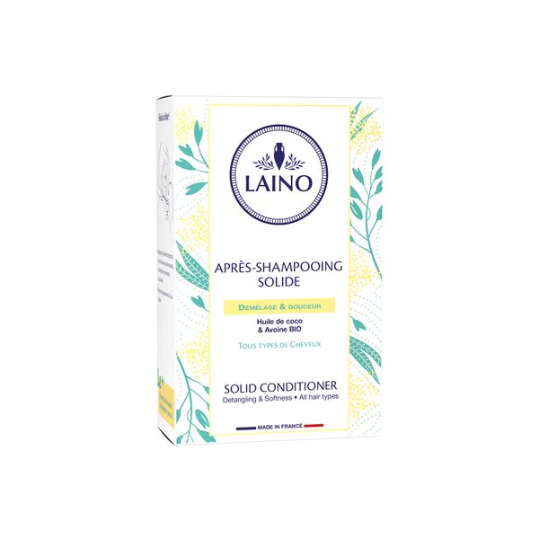 Кондиционер твердый для всех типов волос органические овес и кокосовое масло Laino/Лэно 60г