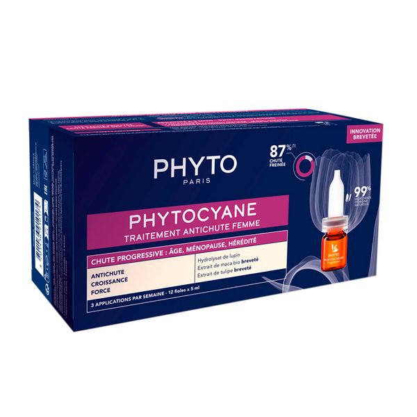 Сыворотка против выпадения волос прогрессирующее уменьшение плотности волос для женщин Phytocyane Phyto/Фито амп. 5мл 12шт 