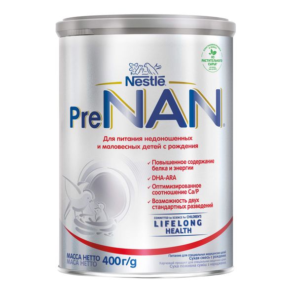 Смесь сухая молочная PRE Nan/Нан 400г нан 2 оптипро молочная смесь с пробиотиками с 6 мес 400г