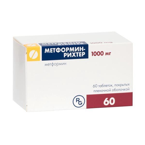 Метформин-Рихтер таблетки п/о плен.1000мг 60шт
