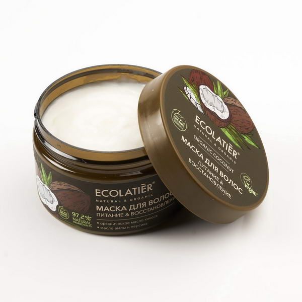 Маска для волос Питание & Восстановление Серия Organic Coconut, Ecolatier Green 250 мл фото №3