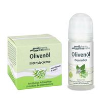 Крем для лица Intensive Olivenol Cosmetics Medipharma/Медифарма банка 50мл + Дезодорант роликовый Зеленый чай Olivenol Medipharma/Медифарма 50мл