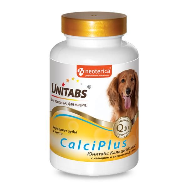 CalciPlus с Q10 Unitabs таблетки для собак 100шт seniorcomplex с q10 unitabs таблетки для собак старше 7лет 100шт