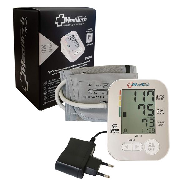 Тонометр автоматический с адаптером МТ-43 MeditechМедитех 1544₽