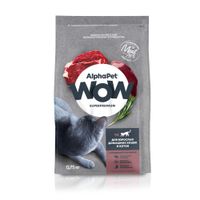 Корм сухой для домашних кошек и котов c говядиной и печенью WOW Superpremium AlphaPet 750г миниатюра фото №2