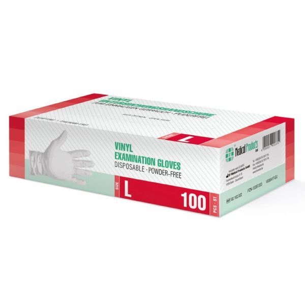 Перчатки диагностические виниловые нестерильные неопудренные Gloves SF Medical/СФ Медикал 50 пар р.L