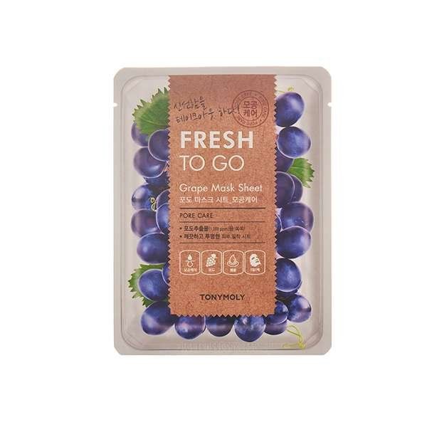 Купить Маска для лица тканевая освежающая с экстрактом винограда Fresh to go grape mask sheet TONYMOLY 20г, Cosmecca Korea Co. Ltd, Южная Корея