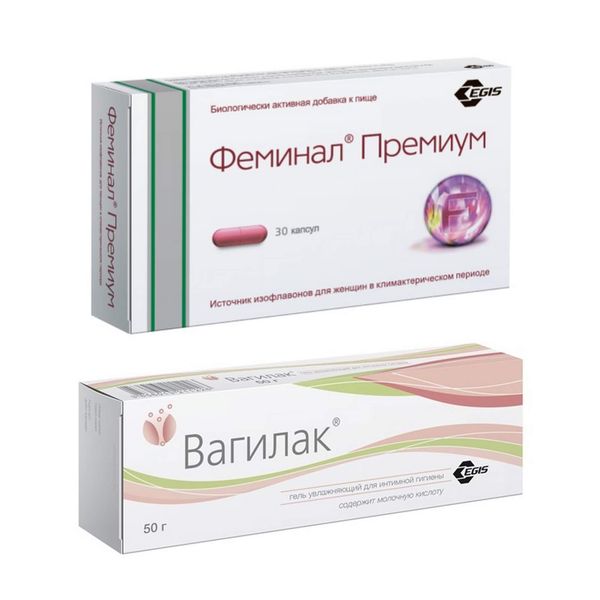 1X Гель Вагилак увлажняющий для интимной гигиены 50 г 1X Феминал Премиум капсулы 221мг 30шт 1358₽