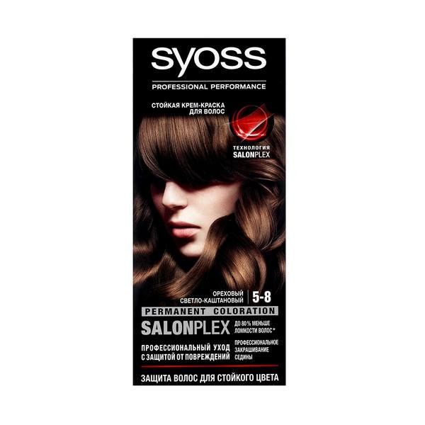 Краска для волос 5-8 Ореховый светло-каштановый Syoss/Сьосс 115мл фото №2