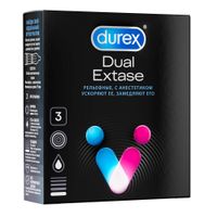 Презервативы Dual Extase Durex/Дюрекс 3шт миниатюра