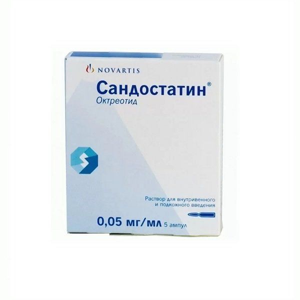 Сандостатин р-р д/ин. амп. 50мг/мл 1мл 5шт