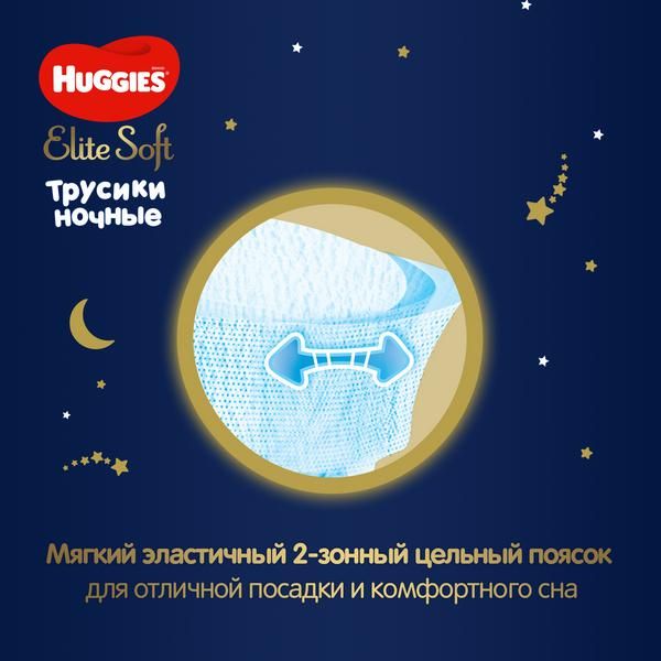 Ночные трусики Huggies/Хаггис Elite Soft 4 (9-14кг) 19 шт. фото №3
