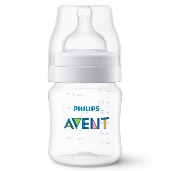 Бутылочка с силиконовой соской из полипропилена с 0 мес. Anti-colic Philips Avent 125мл (SCY100/01) бутылочка для кормления philips avent 260мл 2шт 86060 scf683 27