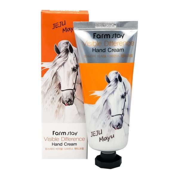 Крем для рук с лошадиным маслом Visible difference FarmStay 100г